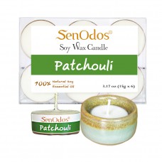 Tealight Set Patchouli Soy Candles + Candle Holder Set